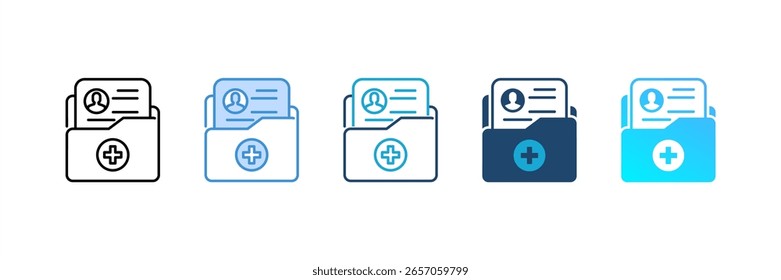 Medical Record Symbol Set mehrere Stilkollektion