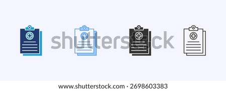 Medical Record Icon Set Multiple Style Collection