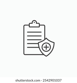 Conjunto de iconos de registros médicos Vector en colores blanco y negro