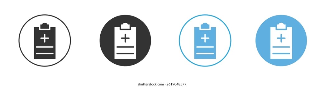 Icono de registro médico simple paquete de iconos de Vector plano