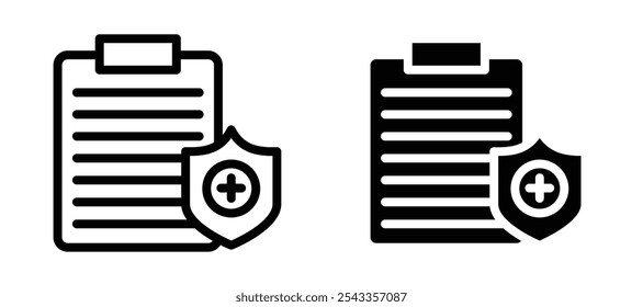 Medical record icon symbol collection on white background.