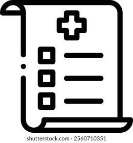 medical record icon. Thin Linear Style Design Isolated On White Background