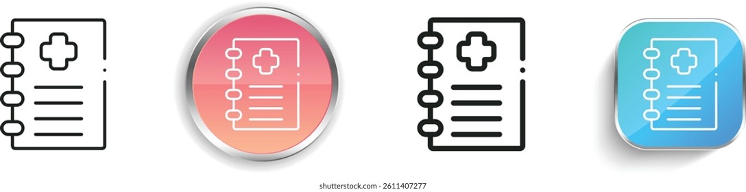 medical record icon. Thin Linear, Regular and Button Style Design Isolated On White Background