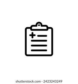 Medical record icon vector. Medical clipboard icon