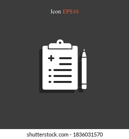 Medical record icon. Vector illustration EPS 10.