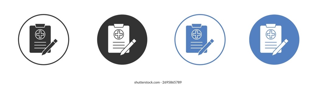 Icono de registro médico Vector. Diseño de ilustración de Plantilla de logotipo