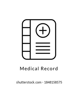 medical record icon vector. outline style. isolated on white background
