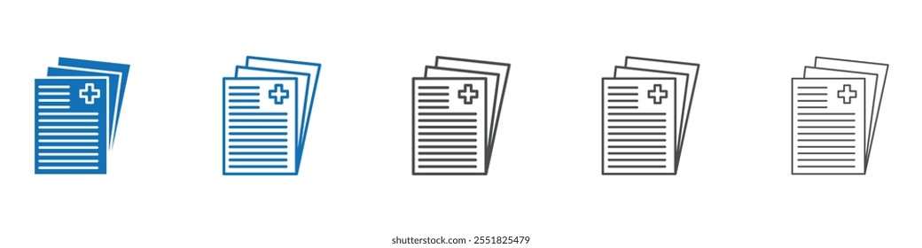 Coleção de conjuntos de vetor de ícone de registro médico para Web