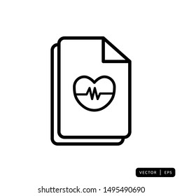 Medical Record Icon Vector - Sign or Symbol