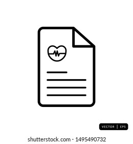 Medical Record Icon Vector - Sign or Symbol