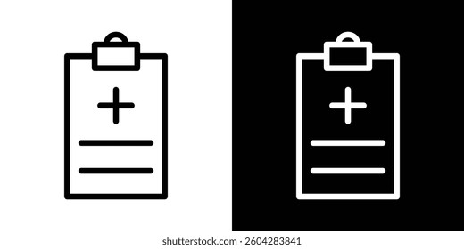 Medical record icons vectors set in stroke line style.
