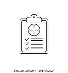 Medical record line icon, medical report line icon, vector isolated illustration