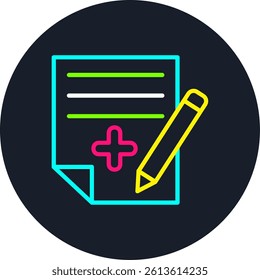 Medical Record Line Multi Colour Circle