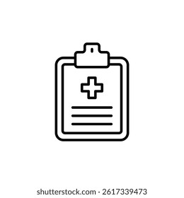 Medical record outline icon on white background for stock illustration