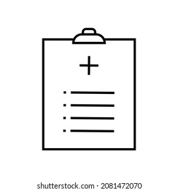 Medical record outline vector icon. Thin line black medical record icon, flat vector simple element illustration from editable gdpr concept isolated stroke on white background
