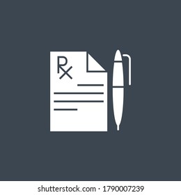 Medical Record related vector glyph icon. Isolated on black background. Vector illustration.