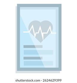 Medical record showing heartbeat rate on a paper document, concept for cardiology