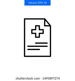 Medical Record Simple Icon Vector Hospitality