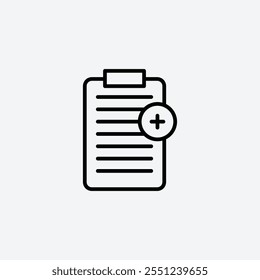 Medical record thin liner icon isolated.