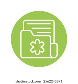 Medical Record  Vector Circle Outline Icon. Eps File 10