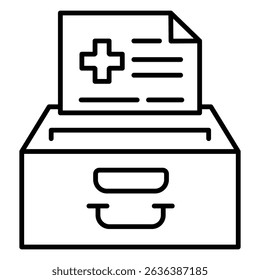 Medical Record Vector Icon for Clinical Documentation Systems