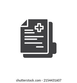 Icono de vector de registro médico. signo plano relleno para concepto móvil y diseño web. Icono de glifo de prescripción médica. Símbolo, ilustración del logotipo. Gráficos vectoriales