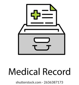 Medical Record Vector Icon Representing Patient Health Documentation