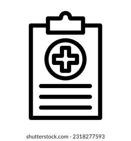 Medical Record Vector Thick Line Icon For Personal And Commercial Use.
