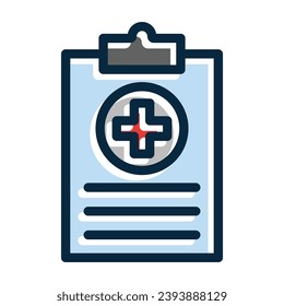 Medical Record Vector Thick Line Filled Dark Colors Icons For Personal And Commercial Use.
