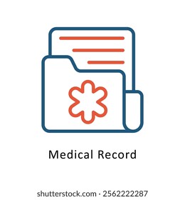 Medical Record  Vector Two Color Icon. Eps File 10