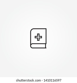 Medical records book icon vector, solid logo illustration, pictogram isolated on white 