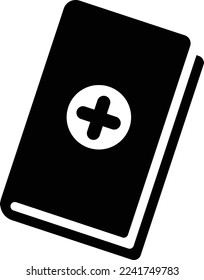 Medical records book icon vector, solid logo illustration, pictogram isolated on white