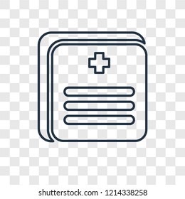 Medical records concept vector linear icon isolated on transparent background, Medical records concept transparency concept in outline style