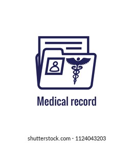 Medical Records Icon - Caduceus And Personal Health Record Imagery