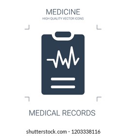 medical records icon. high quality filled medical records icon on white background. from medical collection flat trendy vector medical records symbol. use for web and mobile
