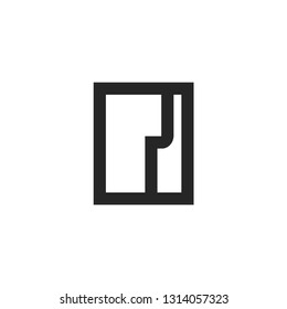 Medical records icon in thick outline style. Black and white monochrome vector illustration.