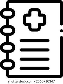 medical records icon. Thin Linear Style Design Isolated On White Background