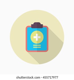 Medical records icon , Vector flat long shadow design.