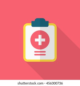 Medical records icon , Vector flat long shadow design.