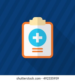 Medical records icon , Vector flat long shadow design.