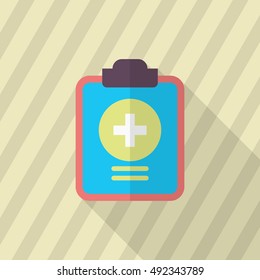 Medical records icon , Vector flat long shadow design.
