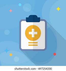 Medical records icon , Vector flat long shadow design.