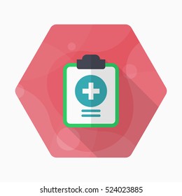 Medical records icon , Vector flat long shadow design.