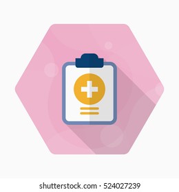 Medical records icon , Vector flat long shadow design.