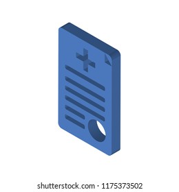 Medical Records Isometric Left Top View 3D Icon