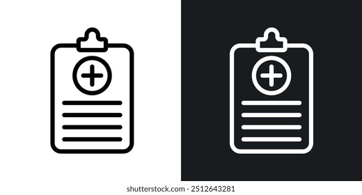 Medical records outlined icon vector collection.