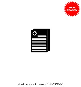 Medical records vector icon isolated on white background.