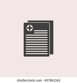 Medical records web icon. Isolated illustration
