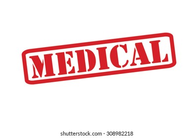 MEDICAL red Rubber Stamp over a white background.