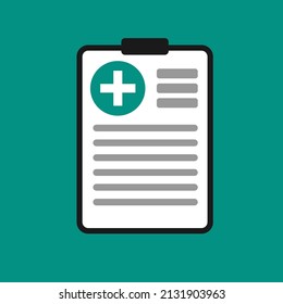 Medical Reference. Hospital Examination Document. Vector Illustration